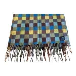 V. Fraas Germany Unisex Checked Neutral Scarf Approx. 16" X 70" EUC